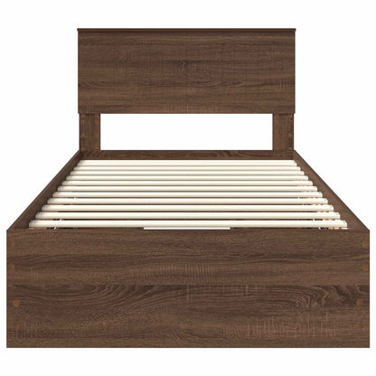 vidaXL Bettrahmen Braun Eichen-Optik 100 x 200 cm Ingenieurs Holz