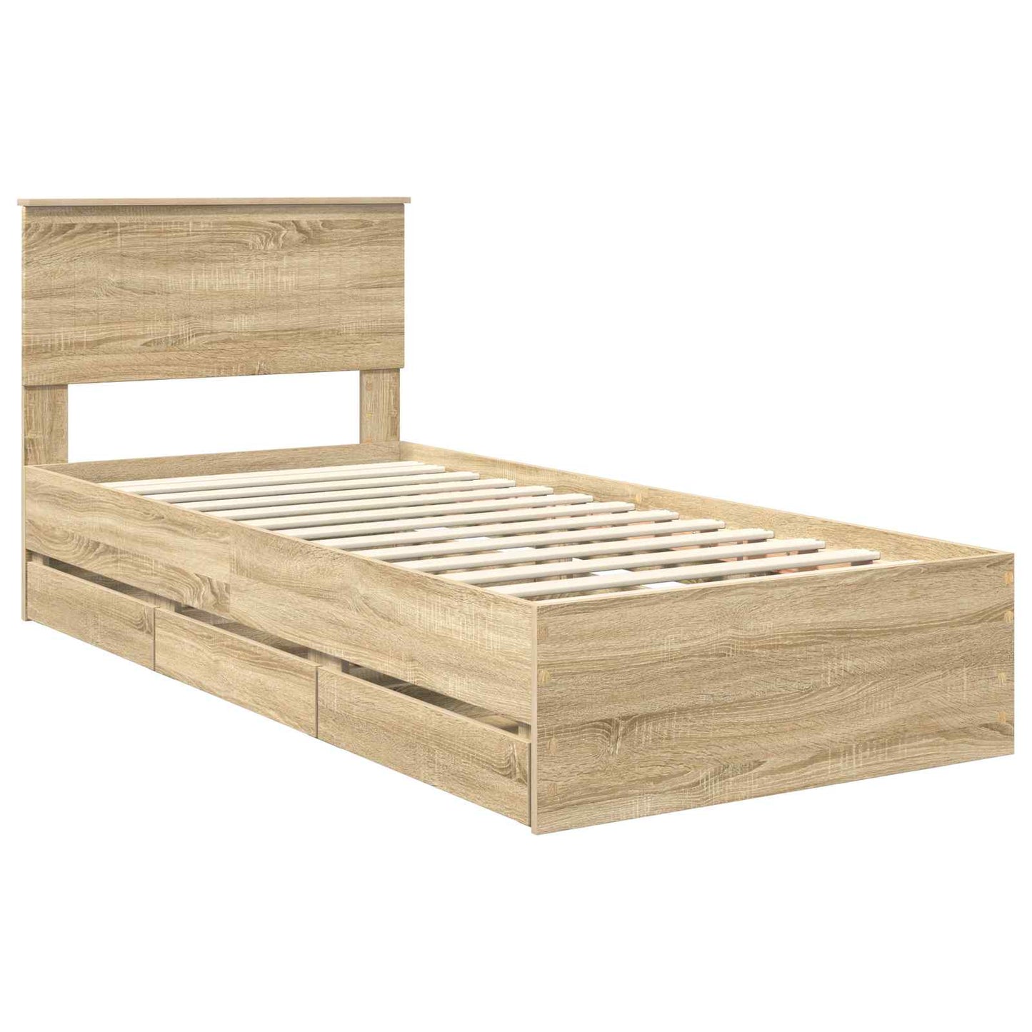 vidaXL Bettrahmen Sonoma-Eiche 90 x 190 cm Ingenieurs Holz