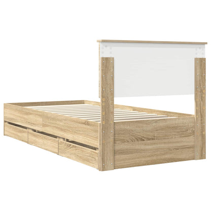 vidaXL Bettrahmen Sonoma-Eiche 90 x 190 cm Ingenieurs Holz