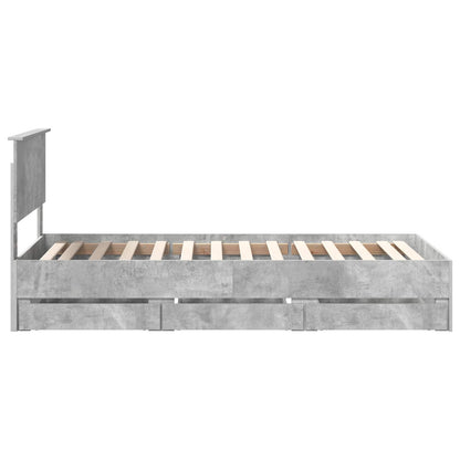 vidaXL Bettrahmen mit Kopfteil Beton Grau 90 x 190 cm Ingenieurs Holz