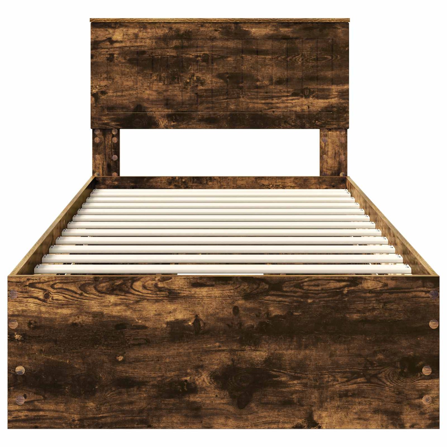 vidaXL Bettrahmen Geräucherte Eiche 90 x 190 cm Ingenieurs Holz