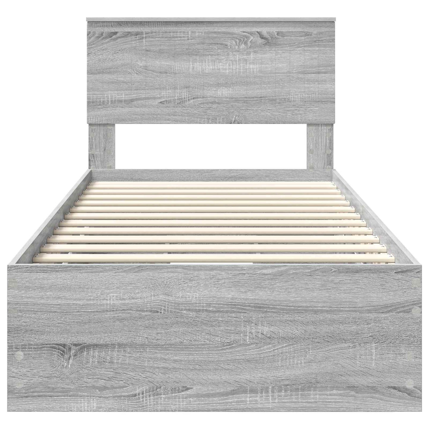 vidaXL Bettrahmen Graues Sonoma 90 x 190 cm Ingenieurs Holz