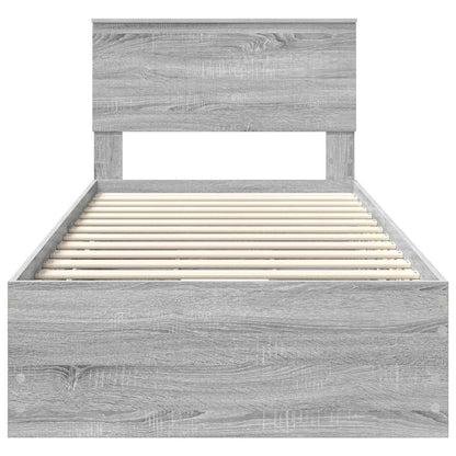 vidaXL Bettrahmen Graues Sonoma 90 x 190 cm Ingenieurs Holz