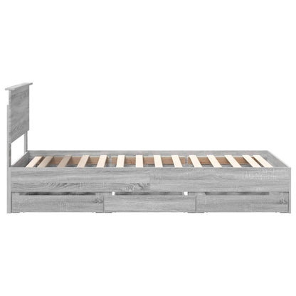 vidaXL Bettrahmen Graues Sonoma 90 x 190 cm Ingenieurs Holz