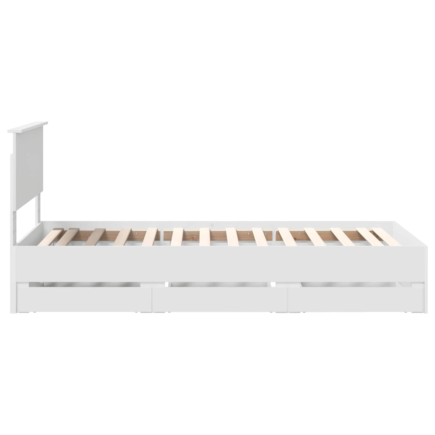vidaXL Bettrahmen mit Schubladen Weiß 90 x 200 cm Ingenieurs Holz