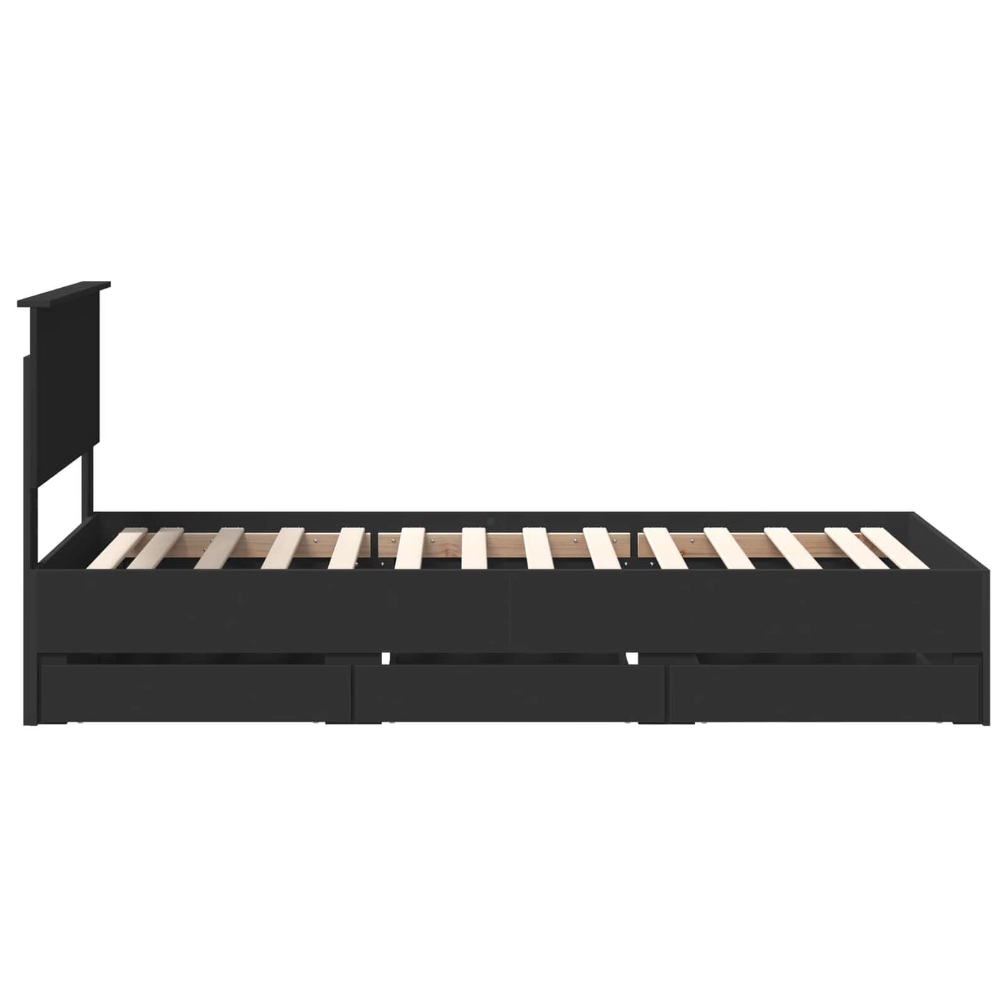 vidaXL Bettrahmen mit Schubladen Schwarz 90 x 200 cm Ingenieurs Holz