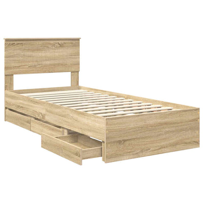 vidaXL Bettrahmen Sonoma-Eiche 90 x 200 cm Ingenieurs Holz