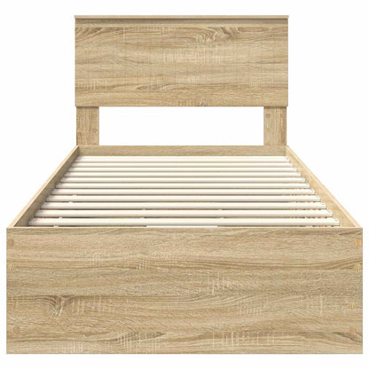 vidaXL Bettrahmen Sonoma-Eiche 90 x 200 cm Ingenieurs Holz