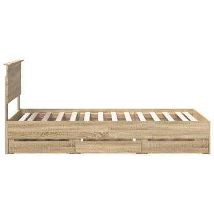 vidaXL Bettrahmen Sonoma-Eiche 90 x 200 cm Ingenieurs Holz
