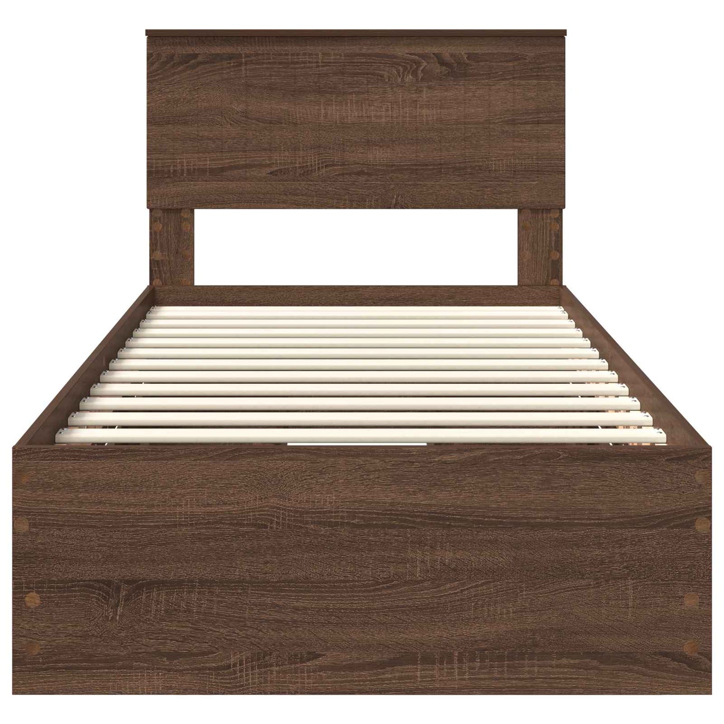 vidaXL Bettrahmen Braun Eichen-Optik 90 x 200 cm Ingenieurs Holz
