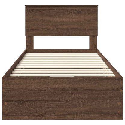 vidaXL Bettrahmen Braun Eichen-Optik 90 x 200 cm Ingenieurs Holz