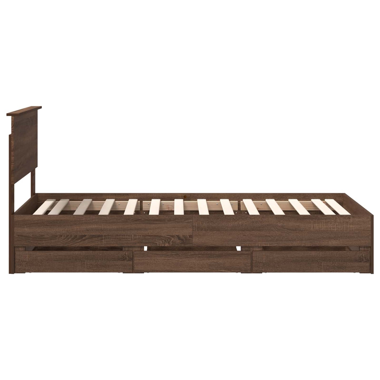 vidaXL Bettrahmen Braun Eichen-Optik 90 x 200 cm Ingenieurs Holz