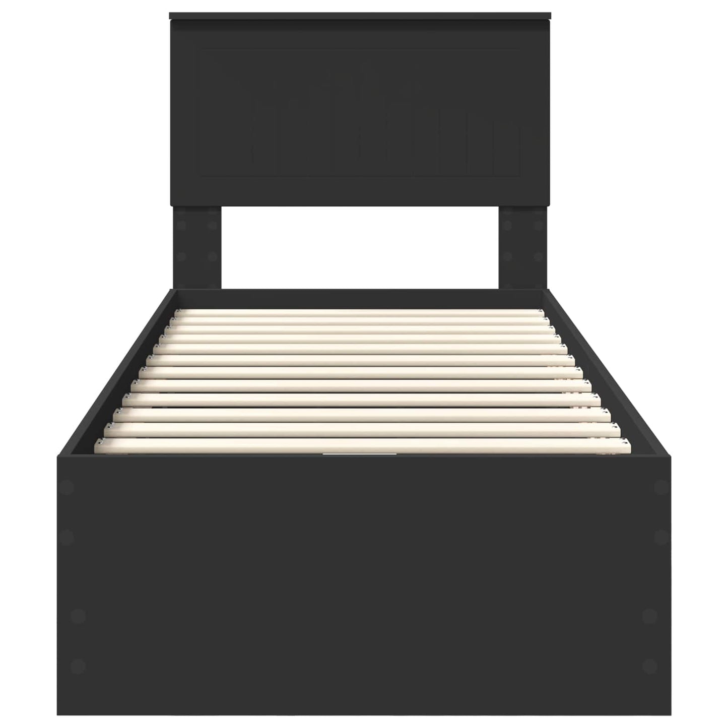 Bettrahmen mit Schubladen Schwarz 75 x 190 cm Ingenieurs Holz