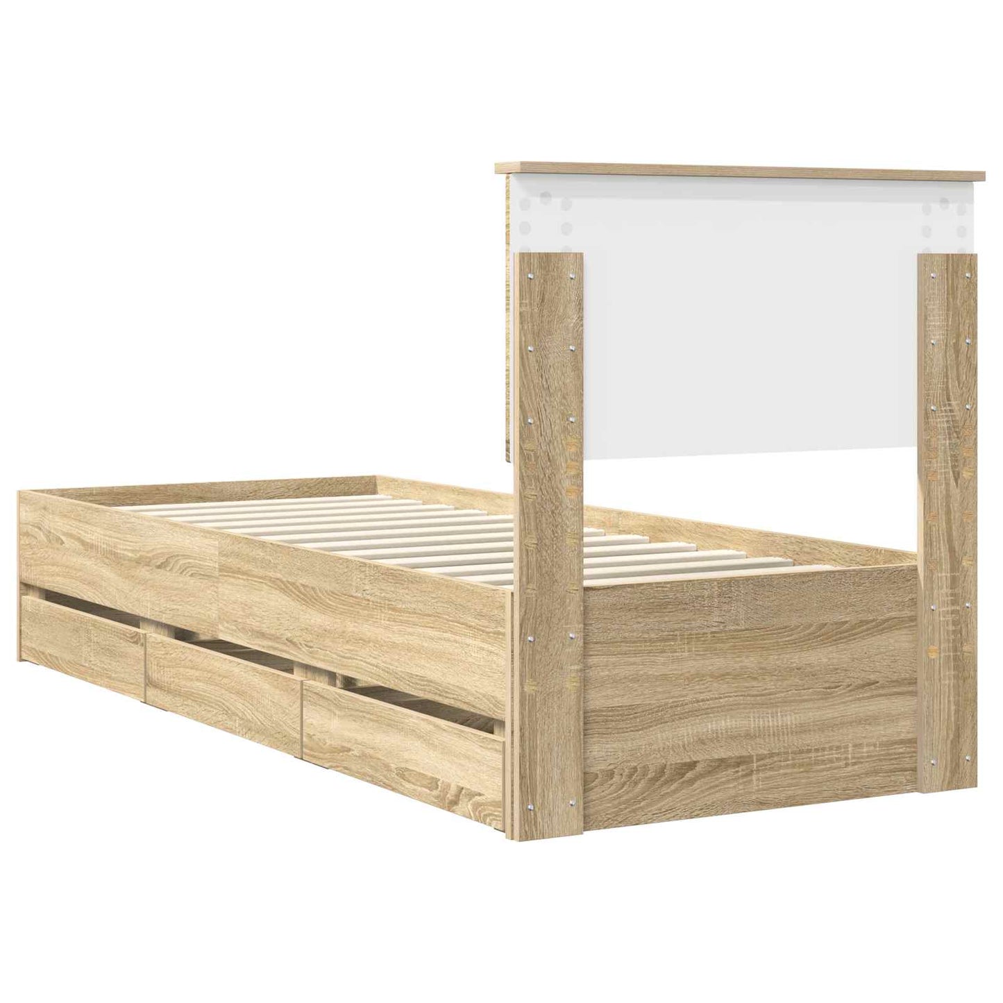 vidaXL Bettrahmen Sonoma-Eiche 75 x 190 cm Ingenieurs Holz
