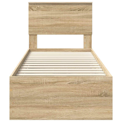 vidaXL Bettrahmen Sonoma-Eiche 75 x 190 cm Ingenieurs Holz