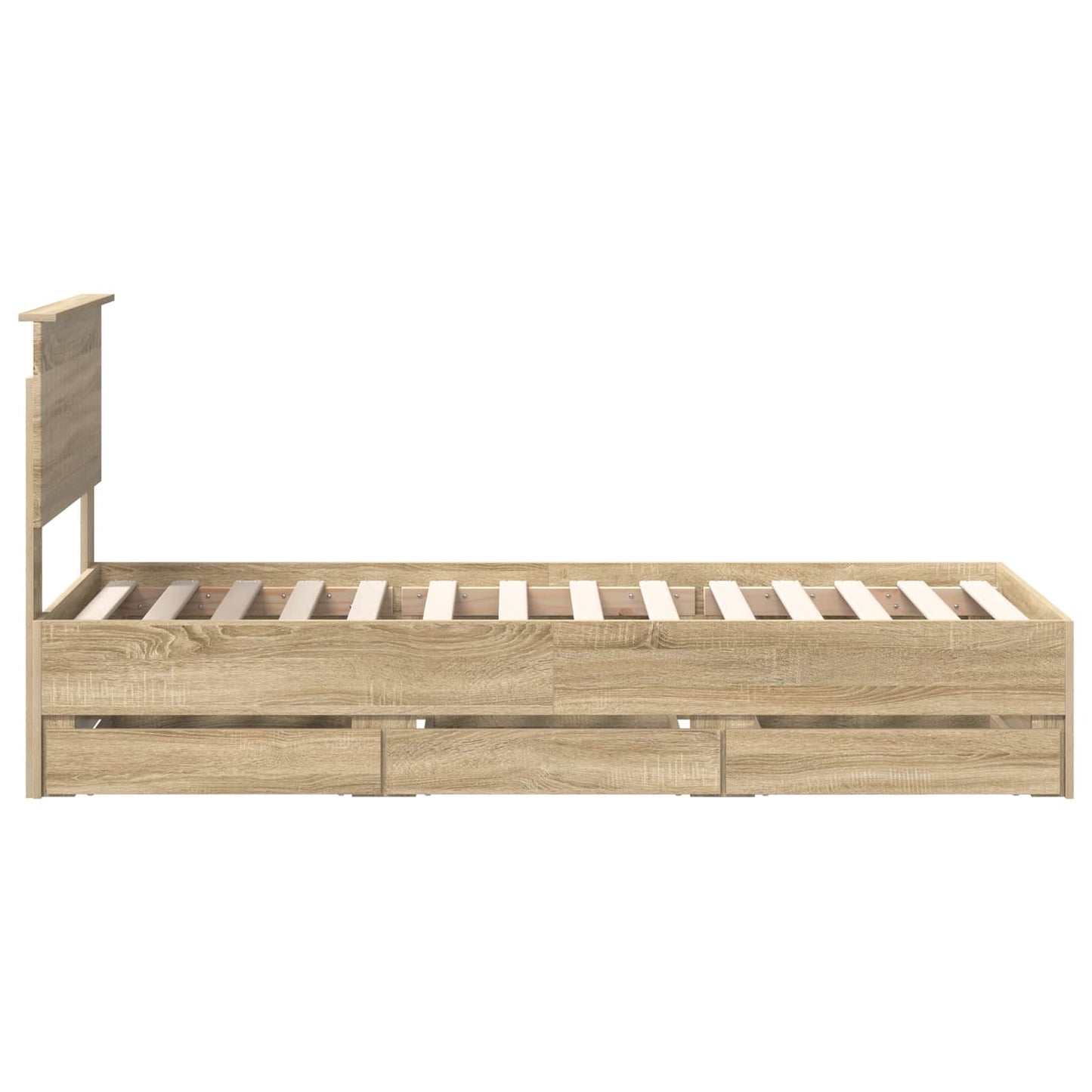 vidaXL Bettrahmen Sonoma-Eiche 75 x 190 cm Ingenieurs Holz