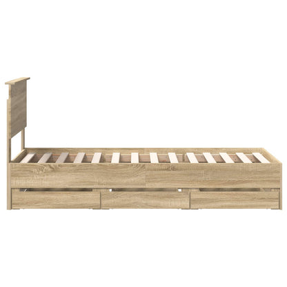 vidaXL Bettrahmen Sonoma-Eiche 75 x 190 cm Ingenieurs Holz