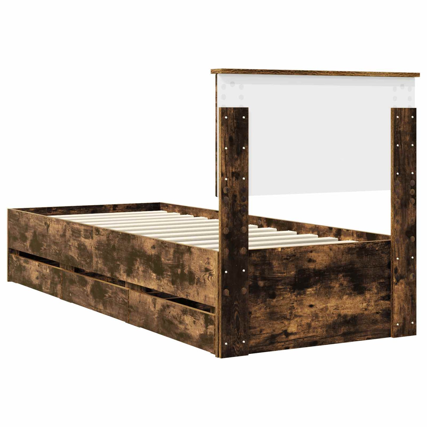 vidaXL Bettrahmen Geräucherte Eiche 75 x 190 cm Ingenieurs Holz