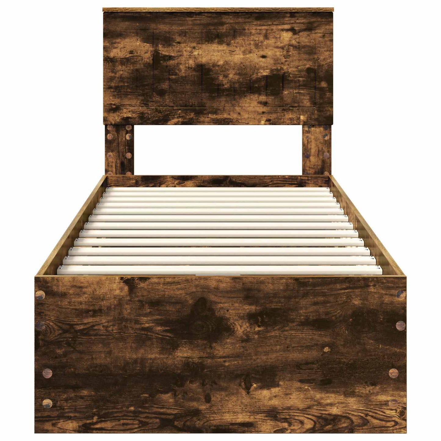 vidaXL Bettrahmen Geräucherte Eiche 75 x 190 cm Ingenieurs Holz