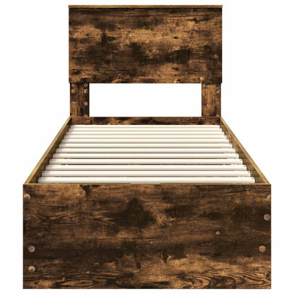 vidaXL Bettrahmen Geräucherte Eiche 75 x 190 cm Ingenieurs Holz