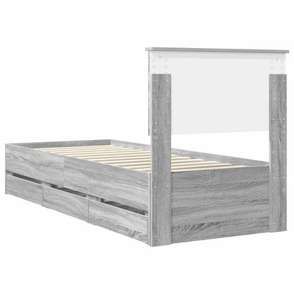 vidaXL Bettrahmen Graues Sonoma 75 x 190 cm Ingenieurs Holz