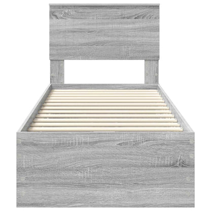 vidaXL Bettrahmen Graues Sonoma 75 x 190 cm Ingenieurs Holz