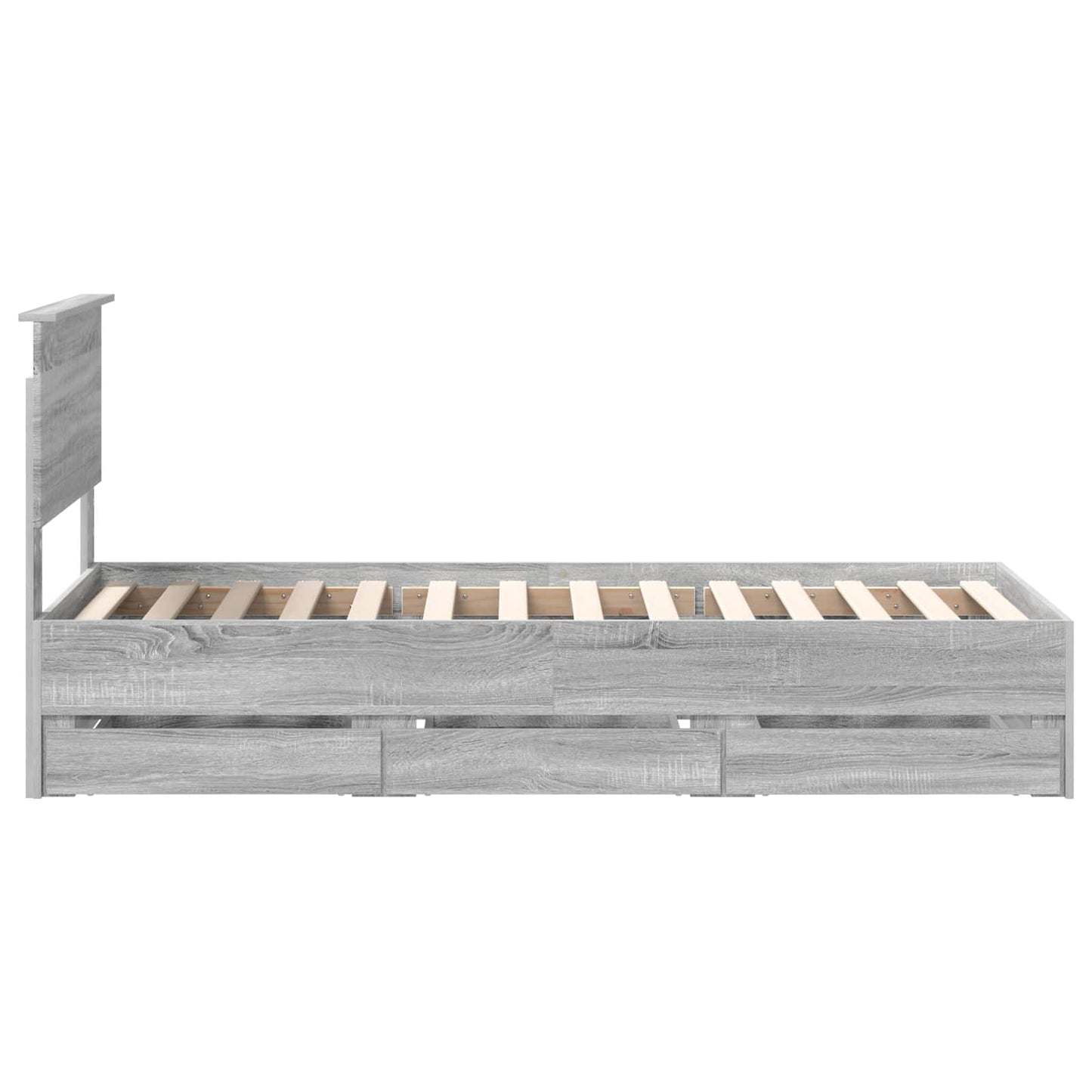 vidaXL Bettrahmen Graues Sonoma 75 x 190 cm Ingenieurs Holz