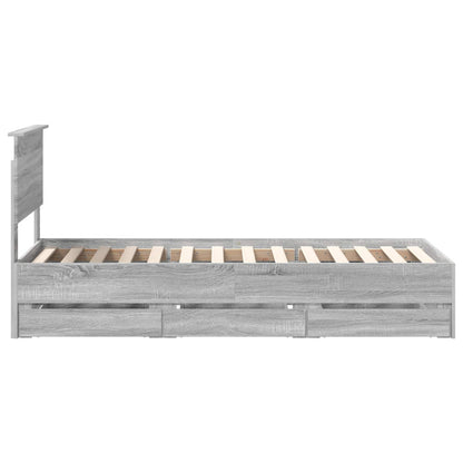 vidaXL Bettrahmen Graues Sonoma 75 x 190 cm Ingenieurs Holz