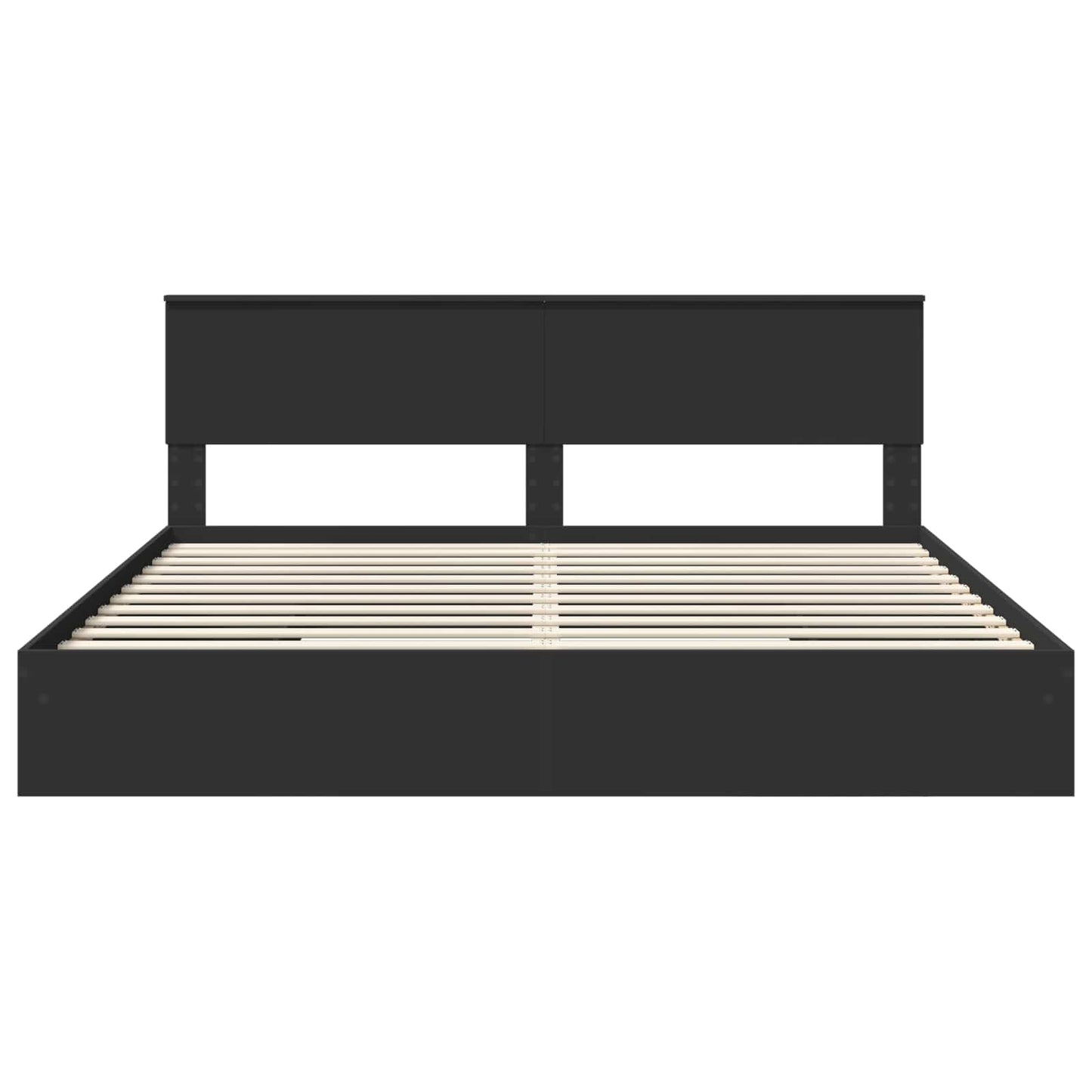 Aufbewahrungsbett Schwarz 200 x 200 cm Holzwerkstoff