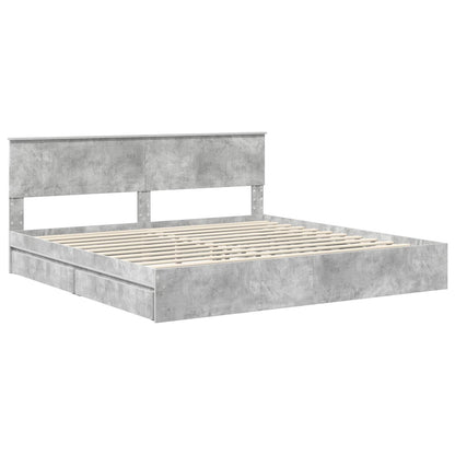 vidaXL Aufbewahrungsbett Beton Grau 200 x 200 cm Holzwerkstoff