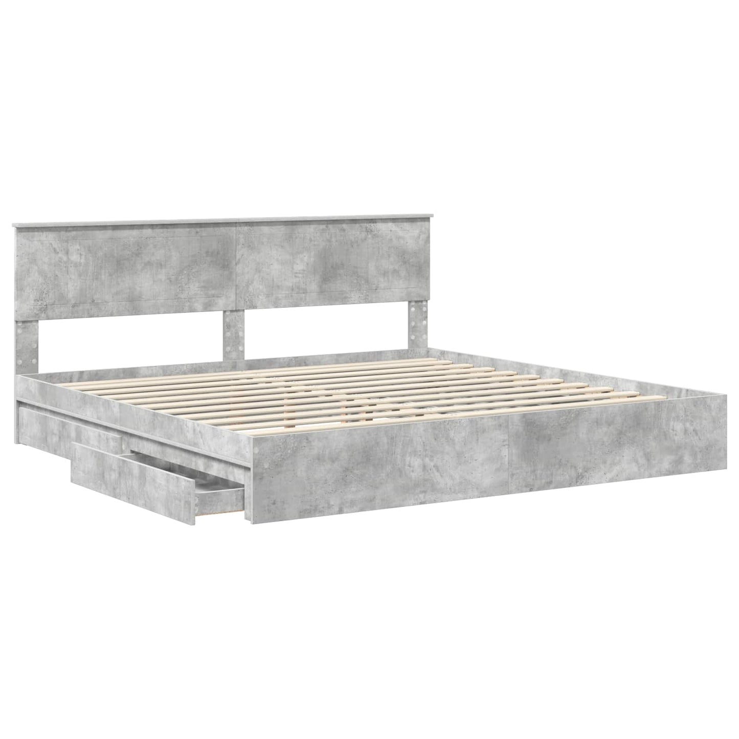 vidaXL Aufbewahrungsbett Beton Grau 200 x 200 cm Holzwerkstoff