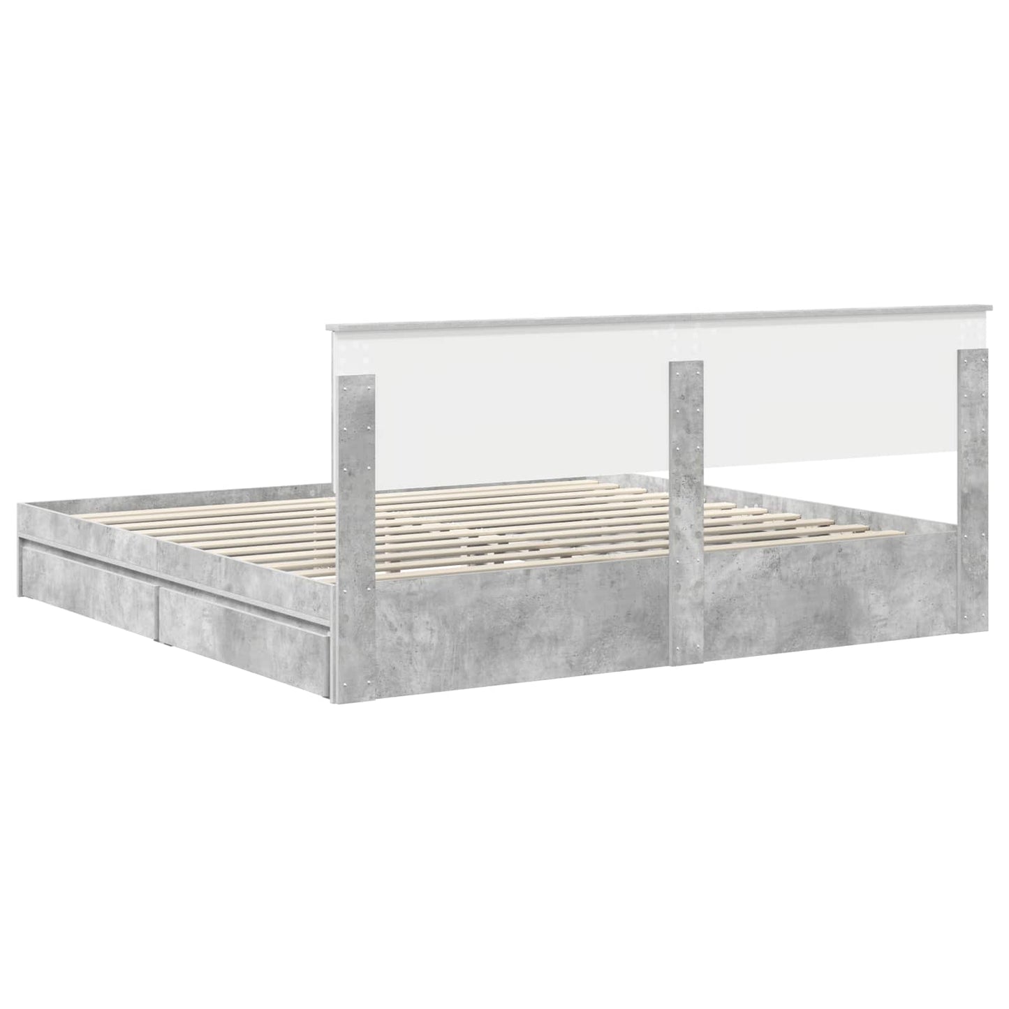 vidaXL Aufbewahrungsbett Beton Grau 200 x 200 cm Holzwerkstoff