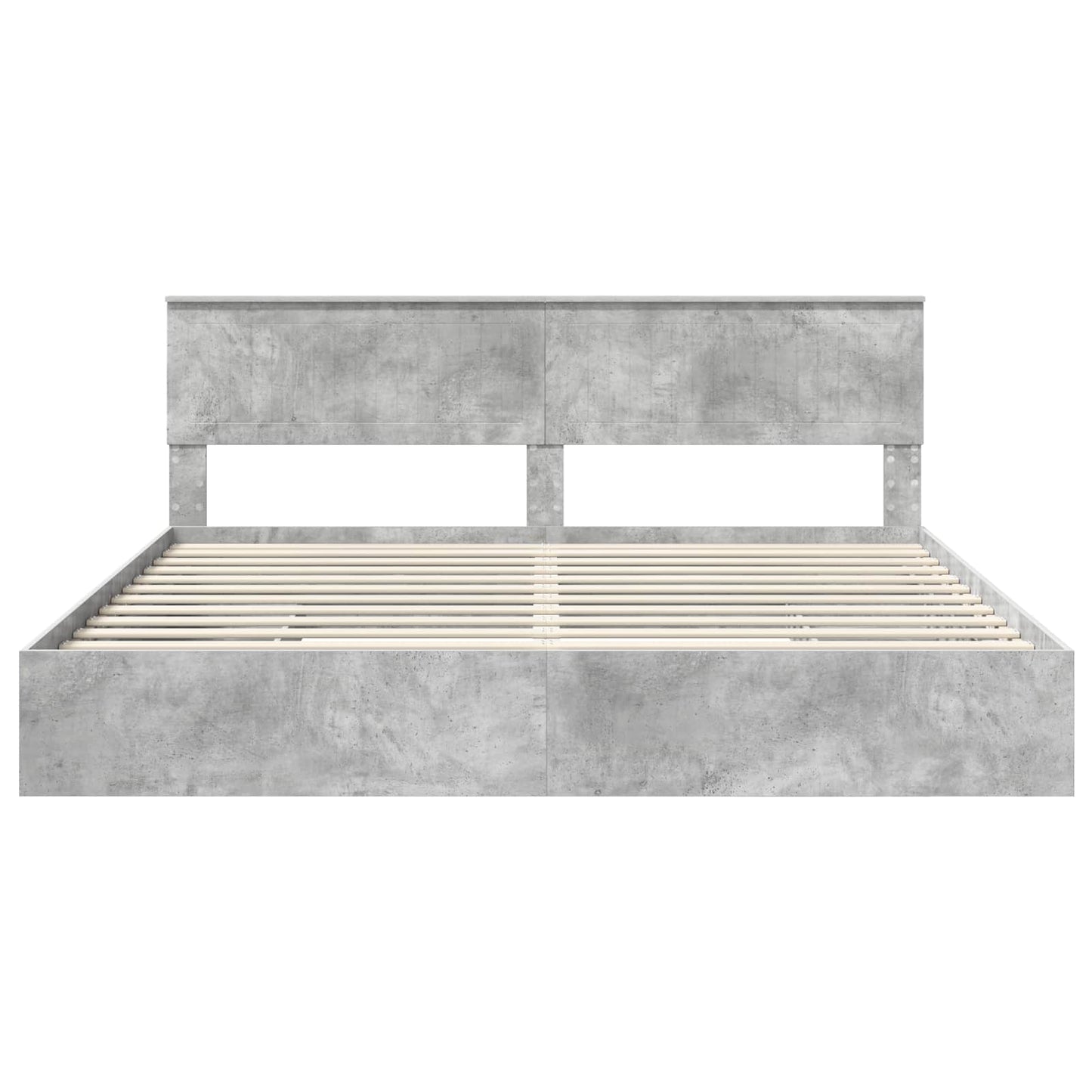 vidaXL Aufbewahrungsbett Beton Grau 200 x 200 cm Holzwerkstoff