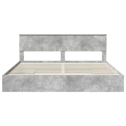 vidaXL Aufbewahrungsbett Beton Grau 200 x 200 cm Holzwerkstoff