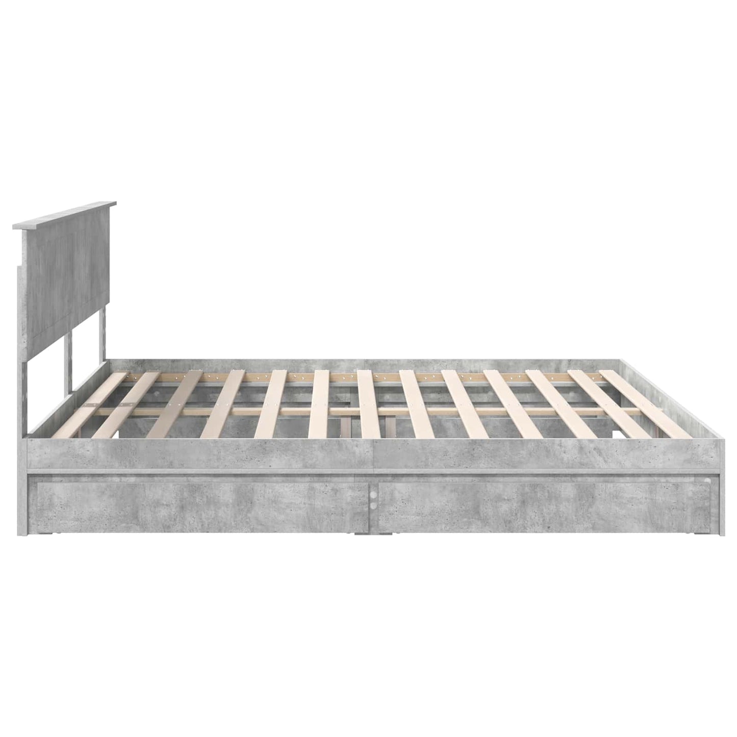 vidaXL Aufbewahrungsbett Beton Grau 200 x 200 cm Holzwerkstoff