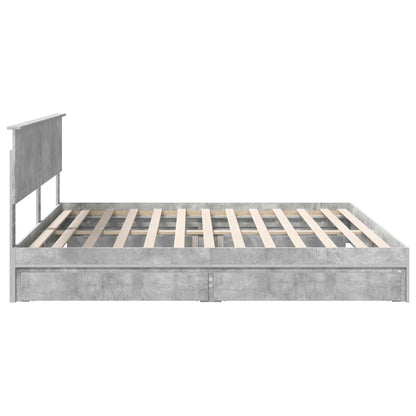 vidaXL Aufbewahrungsbett Beton Grau 200 x 200 cm Holzwerkstoff