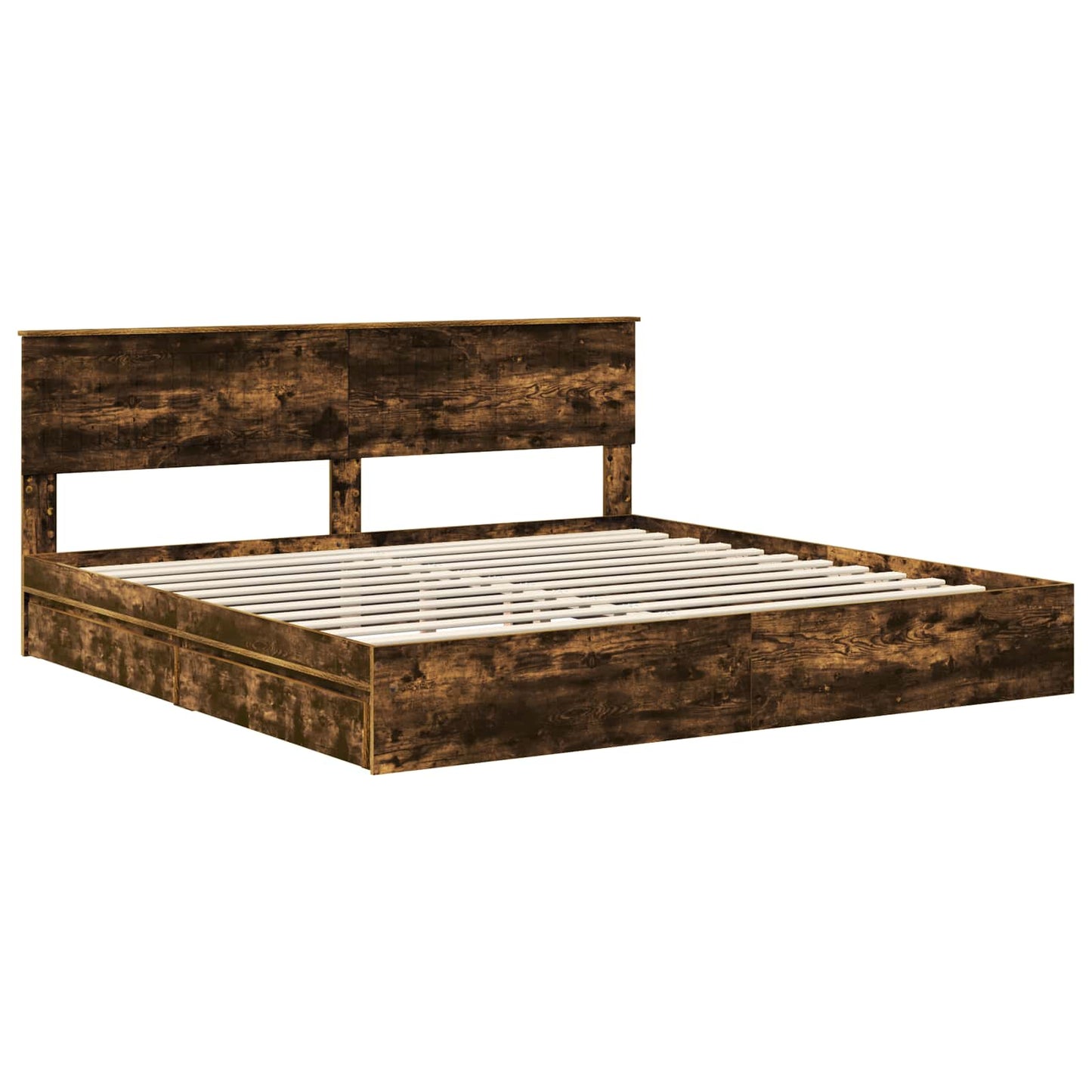 vidaXL Aufbewahrungsbett Geräucherte Eiche 200 x 200 cm Holzwerkstoff