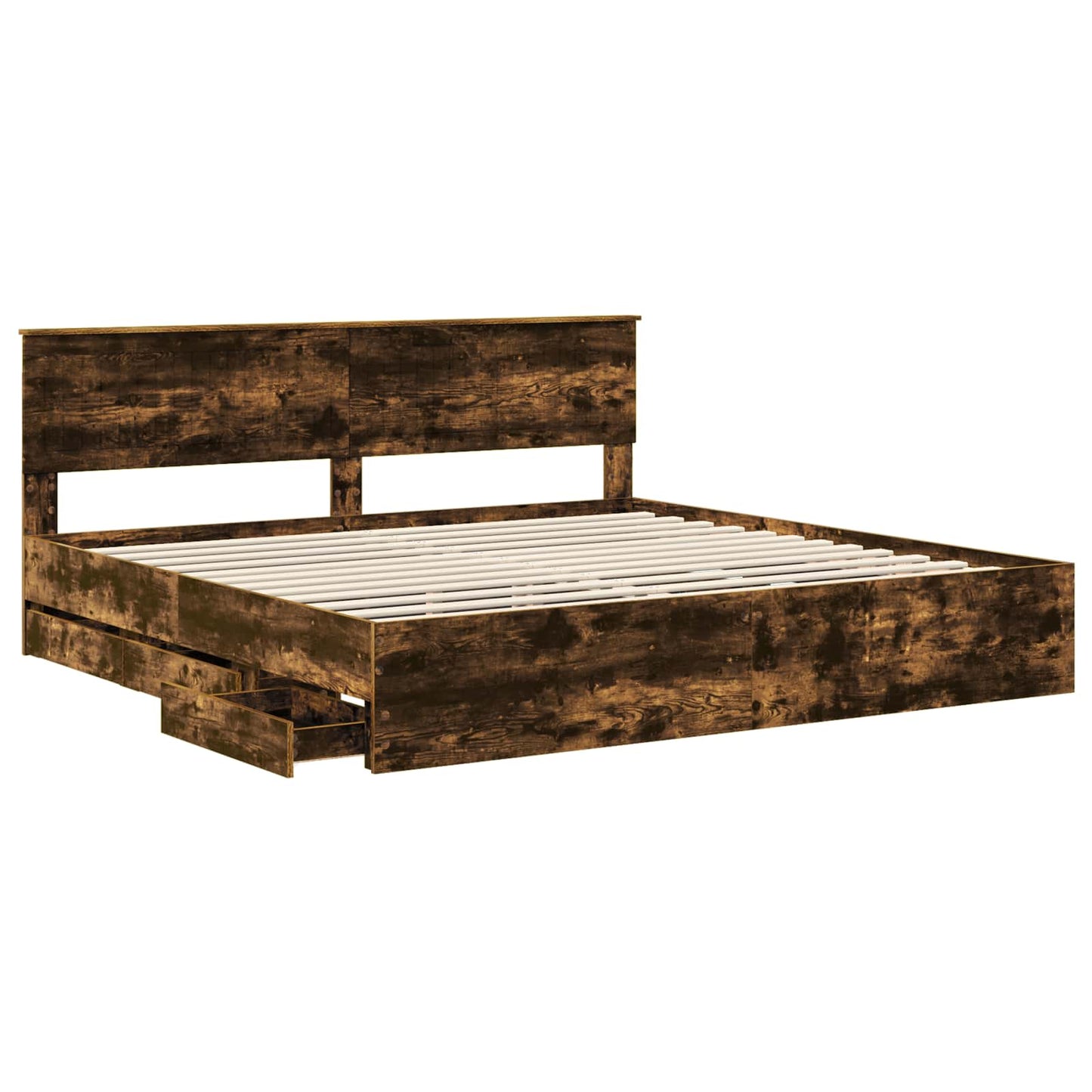 vidaXL Aufbewahrungsbett Geräucherte Eiche 200 x 200 cm Holzwerkstoff