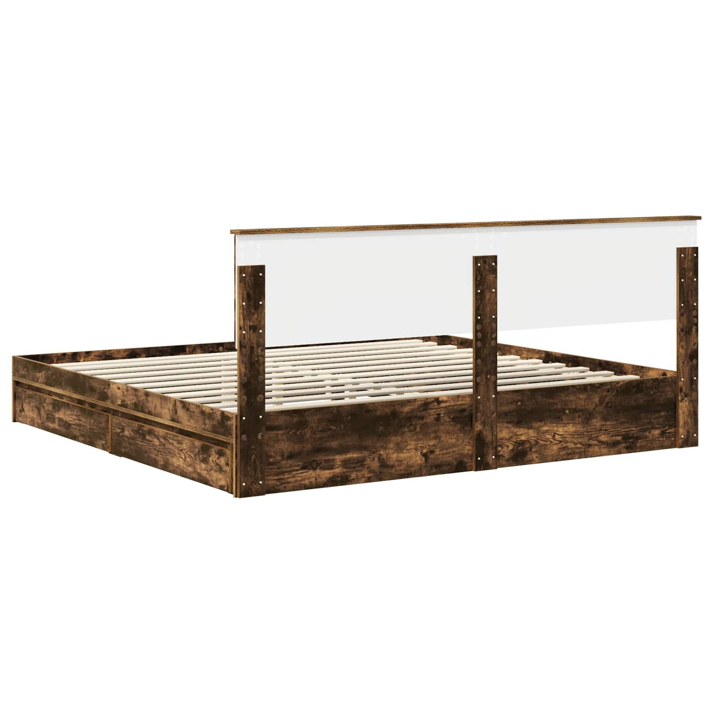 vidaXL Aufbewahrungsbett Geräucherte Eiche 200 x 200 cm Holzwerkstoff