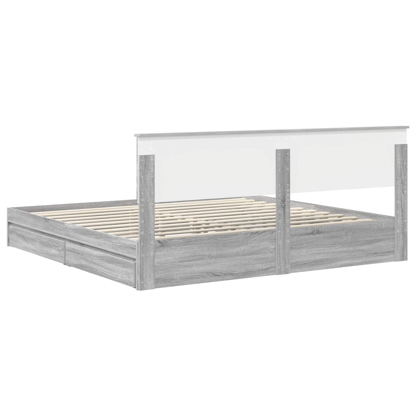 vidaXL Aufbewahrungsbett Graues Sonoma 200 x 200 cm Holzwerkstoff