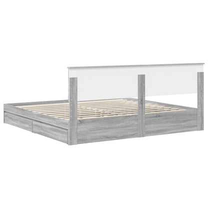 vidaXL Aufbewahrungsbett Graues Sonoma 200 x 200 cm Holzwerkstoff