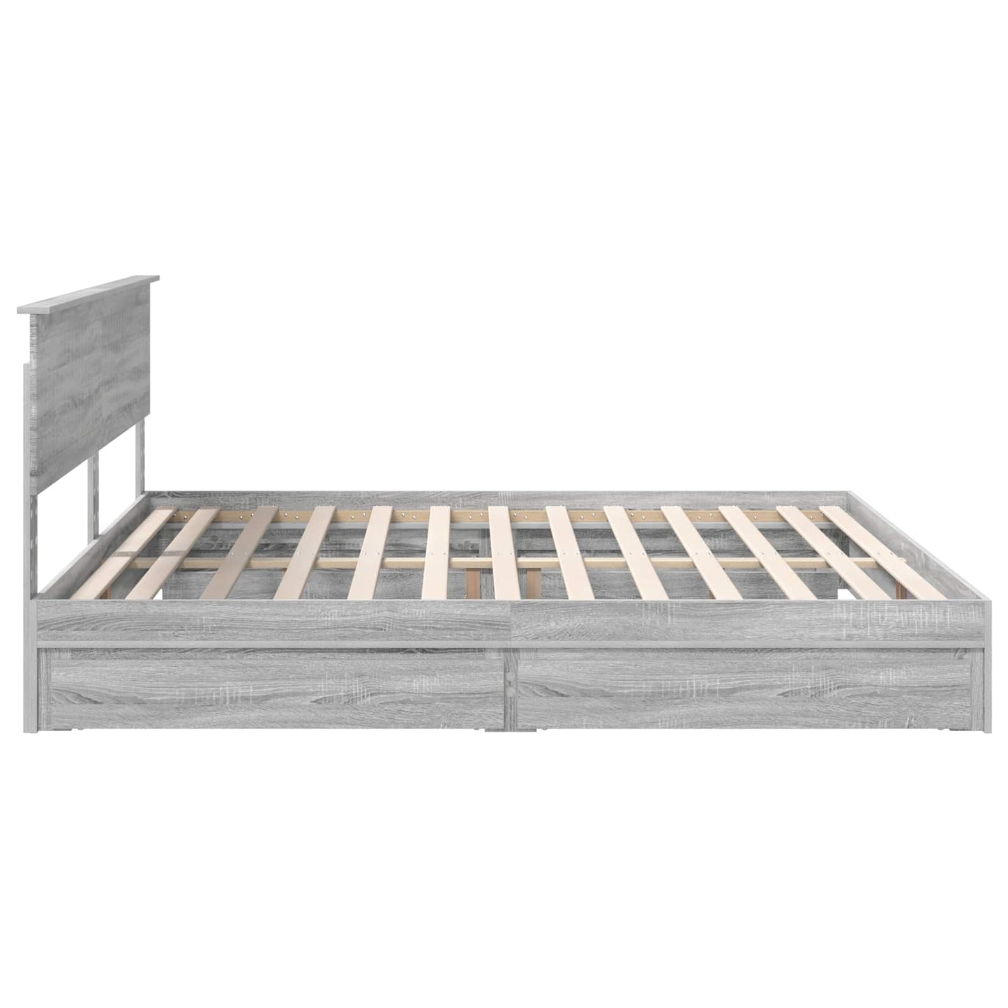 vidaXL Aufbewahrungsbett Graues Sonoma 200 x 200 cm Holzwerkstoff