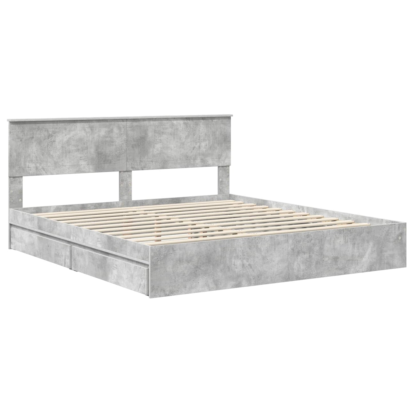 vidaXL Aufbewahrungsbett Beton Grau 180 x 200 cm Holzwerkstoff