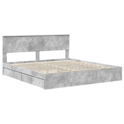 vidaXL Aufbewahrungsbett Beton Grau 180 x 200 cm Holzwerkstoff