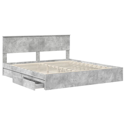 vidaXL Aufbewahrungsbett Beton Grau 180 x 200 cm Holzwerkstoff