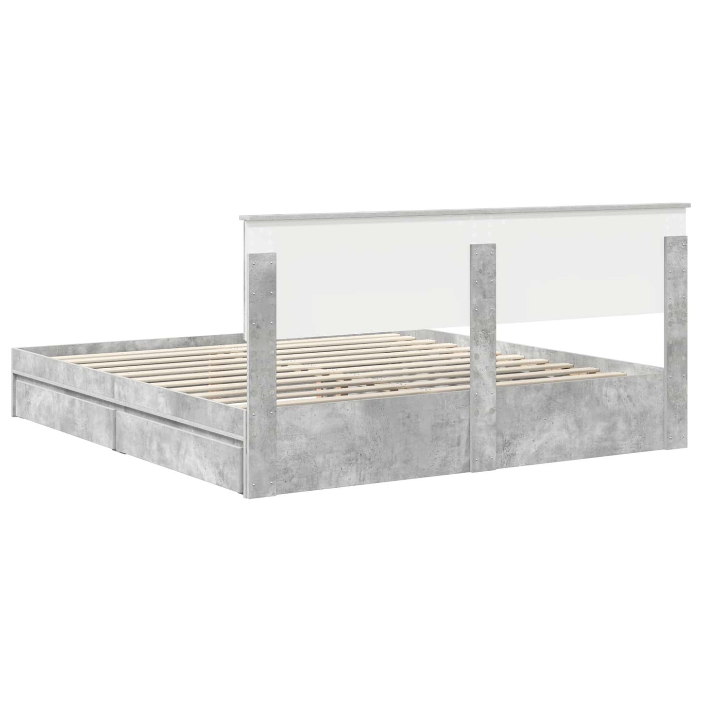 vidaXL Aufbewahrungsbett Beton Grau 180 x 200 cm Holzwerkstoff