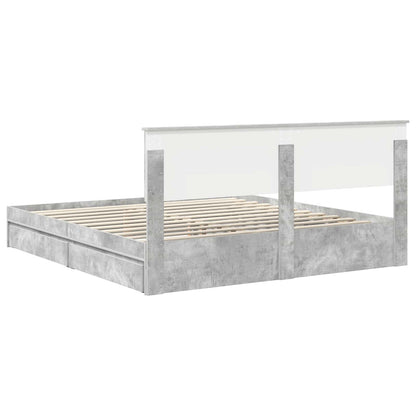 vidaXL Aufbewahrungsbett Beton Grau 180 x 200 cm Holzwerkstoff