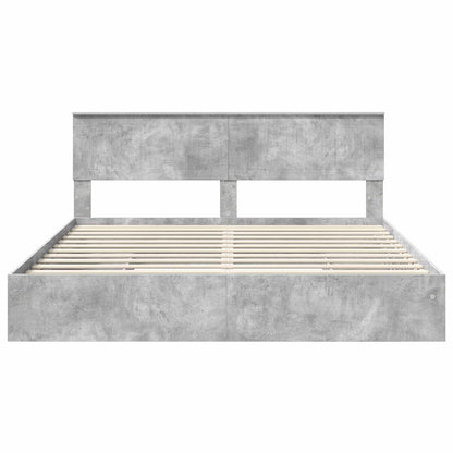 vidaXL Aufbewahrungsbett Beton Grau 180 x 200 cm Holzwerkstoff
