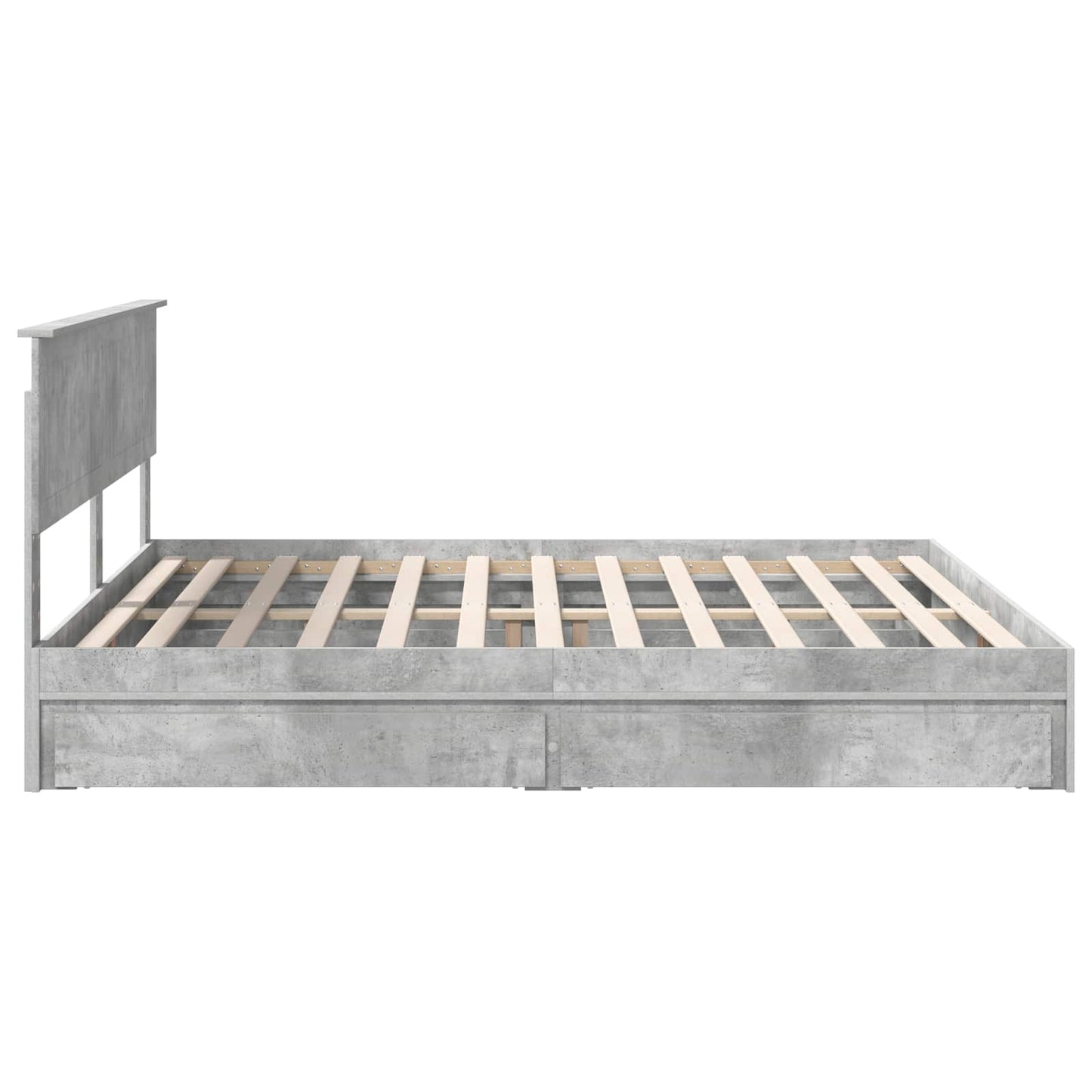 vidaXL Aufbewahrungsbett Beton Grau 180 x 200 cm Holzwerkstoff