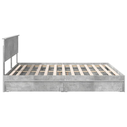 vidaXL Aufbewahrungsbett Beton Grau 180 x 200 cm Holzwerkstoff